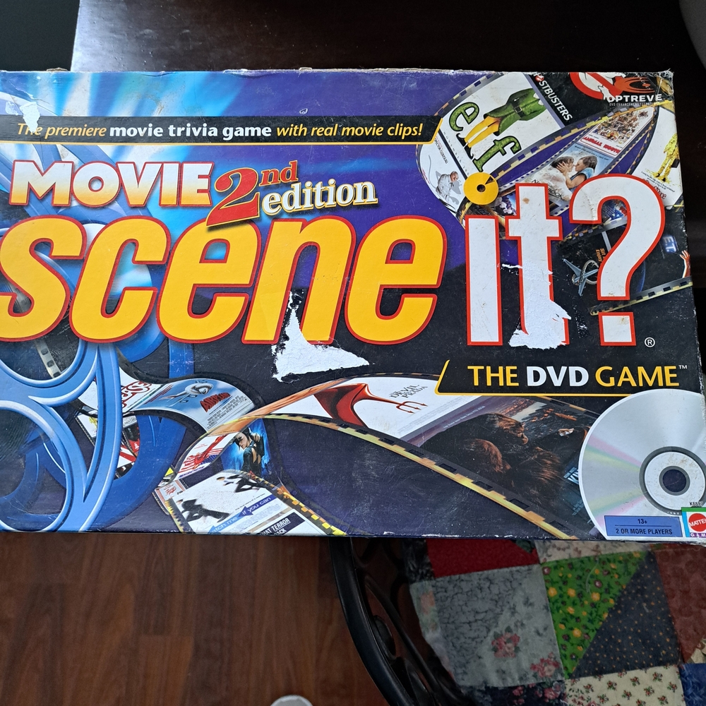 Mattel Scene It Movie 2nd Edition Board Game - Blue, Yellow, Red, White